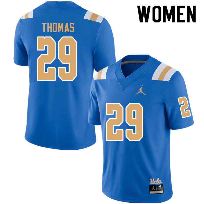 Jordan Brand Women #29 Evan Thomas UCLA Bruins College Football Jerseys Sale-Blue - Click Image to Close